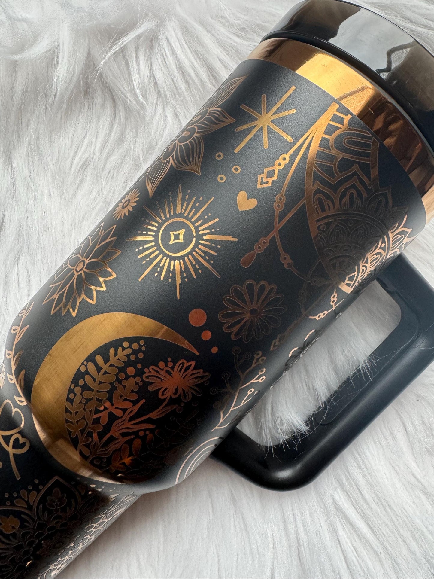 Boho Lover 40 oz engraved tumbler~ Boho design Tumbler