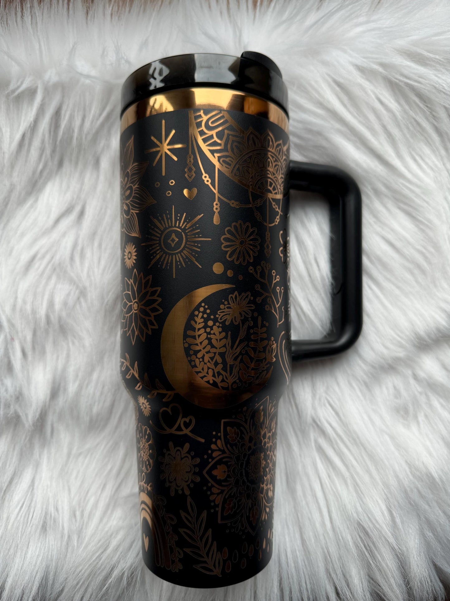 Boho Lover 40 oz engraved tumbler~ Boho design Tumbler