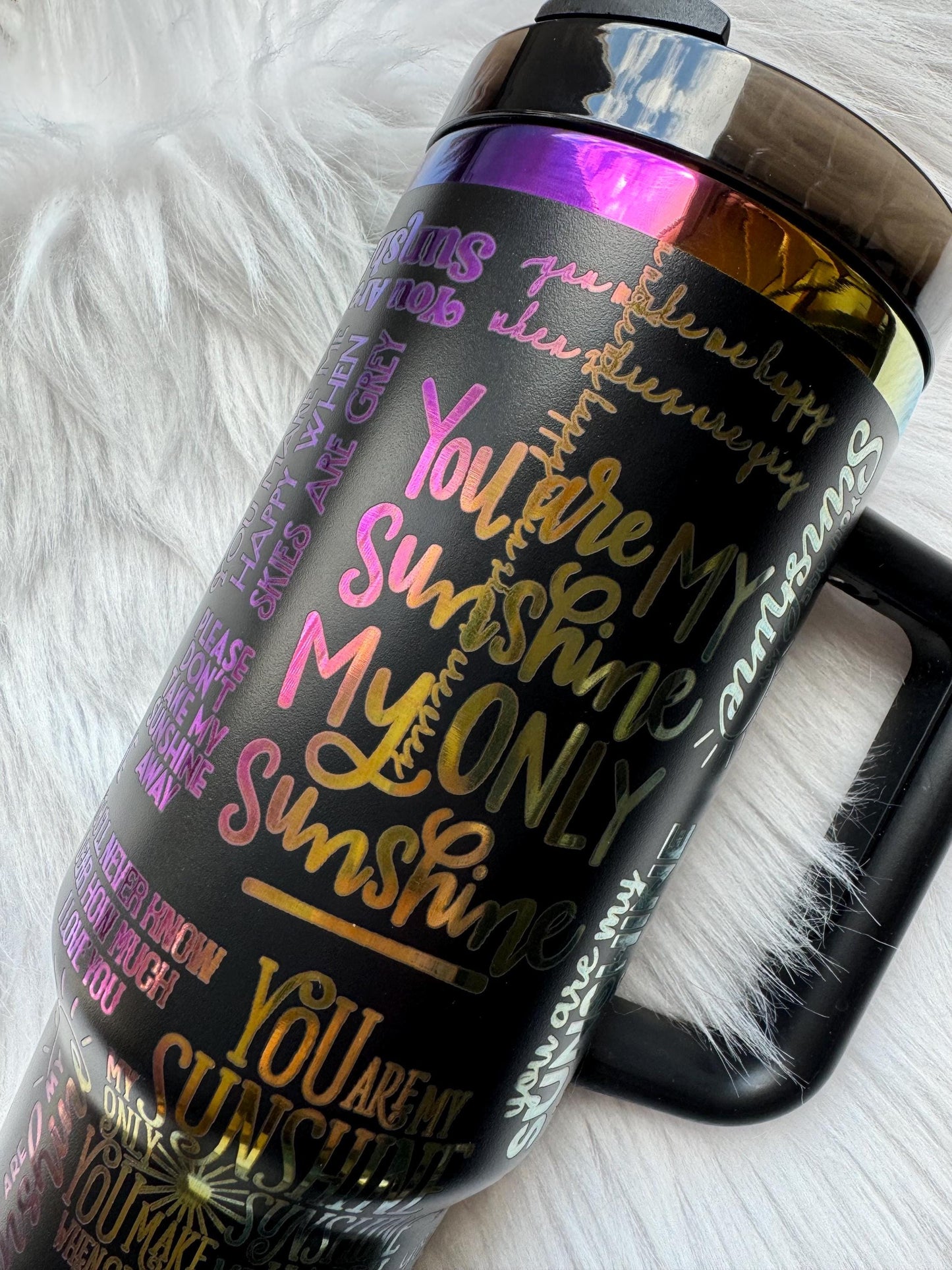 You are my sunshine 40 oz engraved chroma tumbler~ You are my sunshine design Tumbler~Chroma tumbler