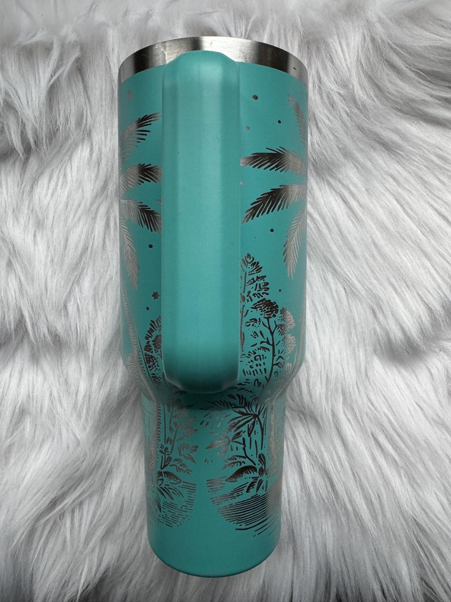 Beachy 40 oz engraved tumbler~ Beach design Tumbler