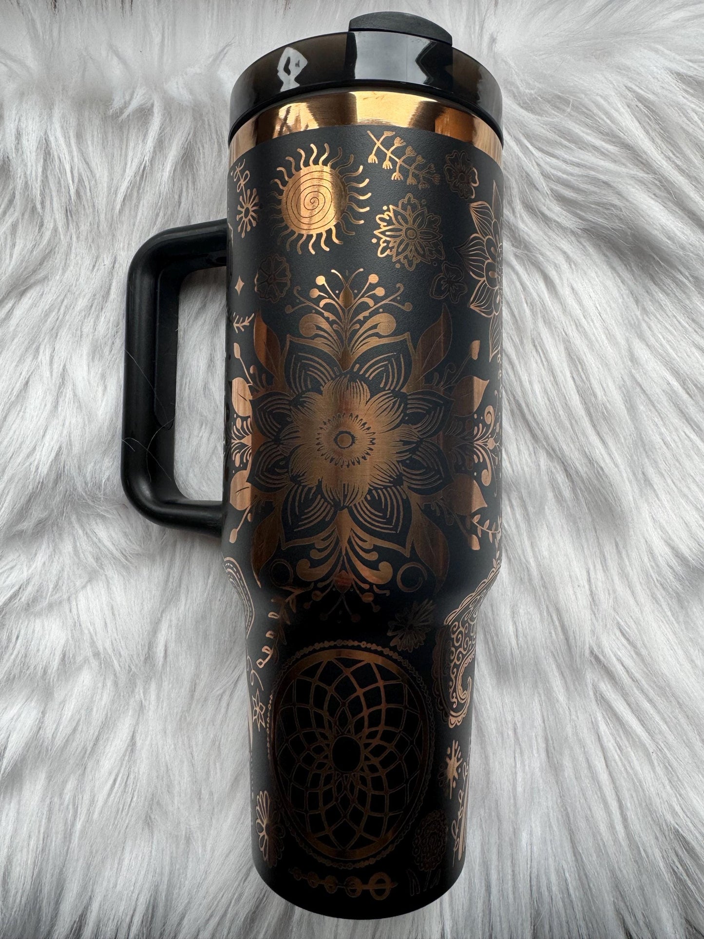 Boho Lover 40 oz engraved tumbler~ Boho design Tumbler