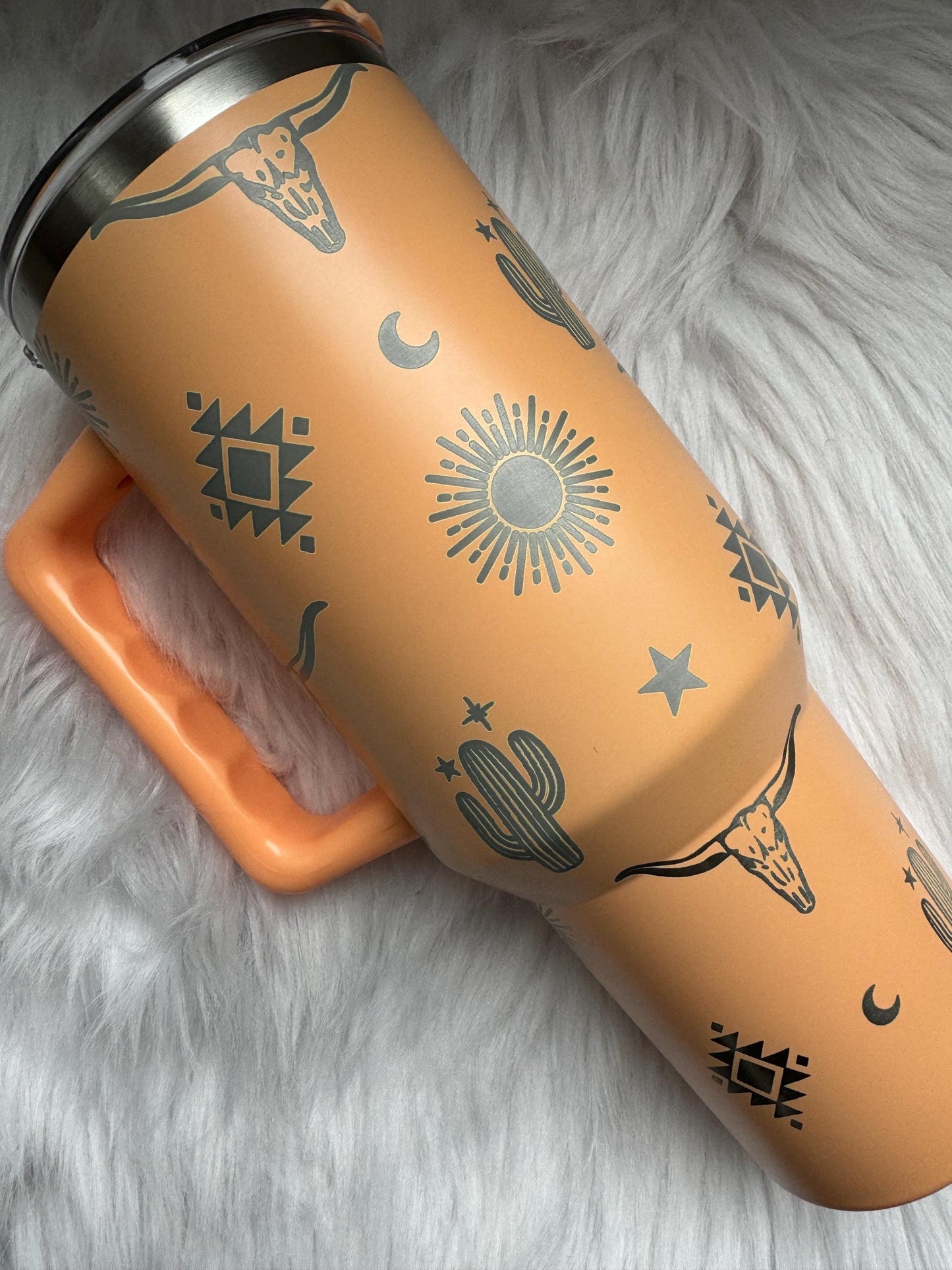 Western 40 oz engraved tumbler~ Western design Tumbler