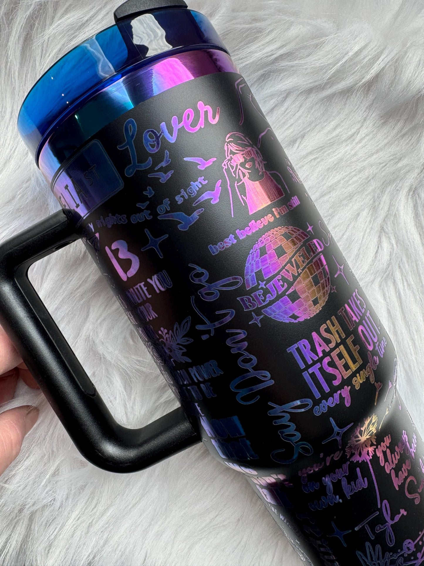 T Swift inspired 40 oz engraved tumbler~ Music lover gift~ Chroma tumbler dupe~ TS Tumbler