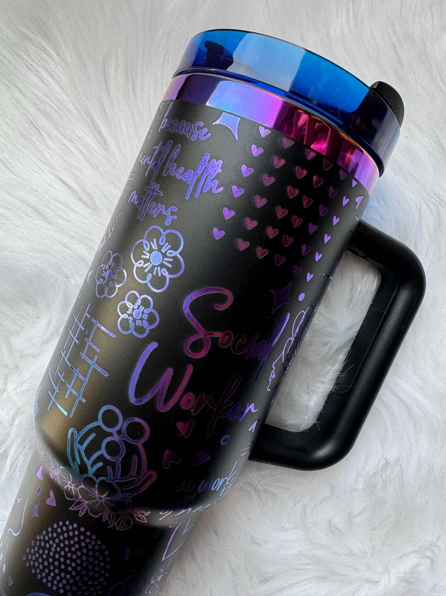 Social Worker 40 oz engraved tumbler~ Insulated hot and cold 40 oz Tumbler ~Custom Engraved Tumbler~ Therapist gift~ Social Worker gift~