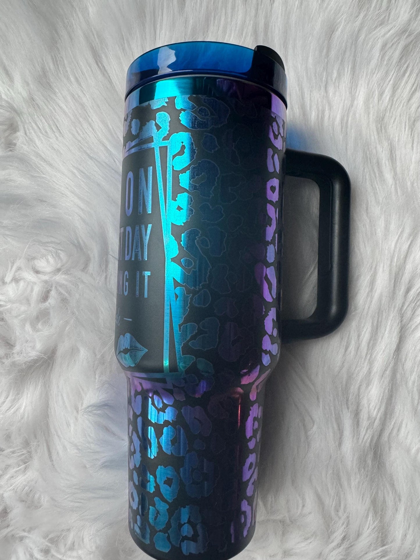 Boss babe oz engraved tumbler~ Boss babe gift~ Insulated hot and cold 40 oz Tumbler ~Custom Engraved Tumbler~ Black Chroma
