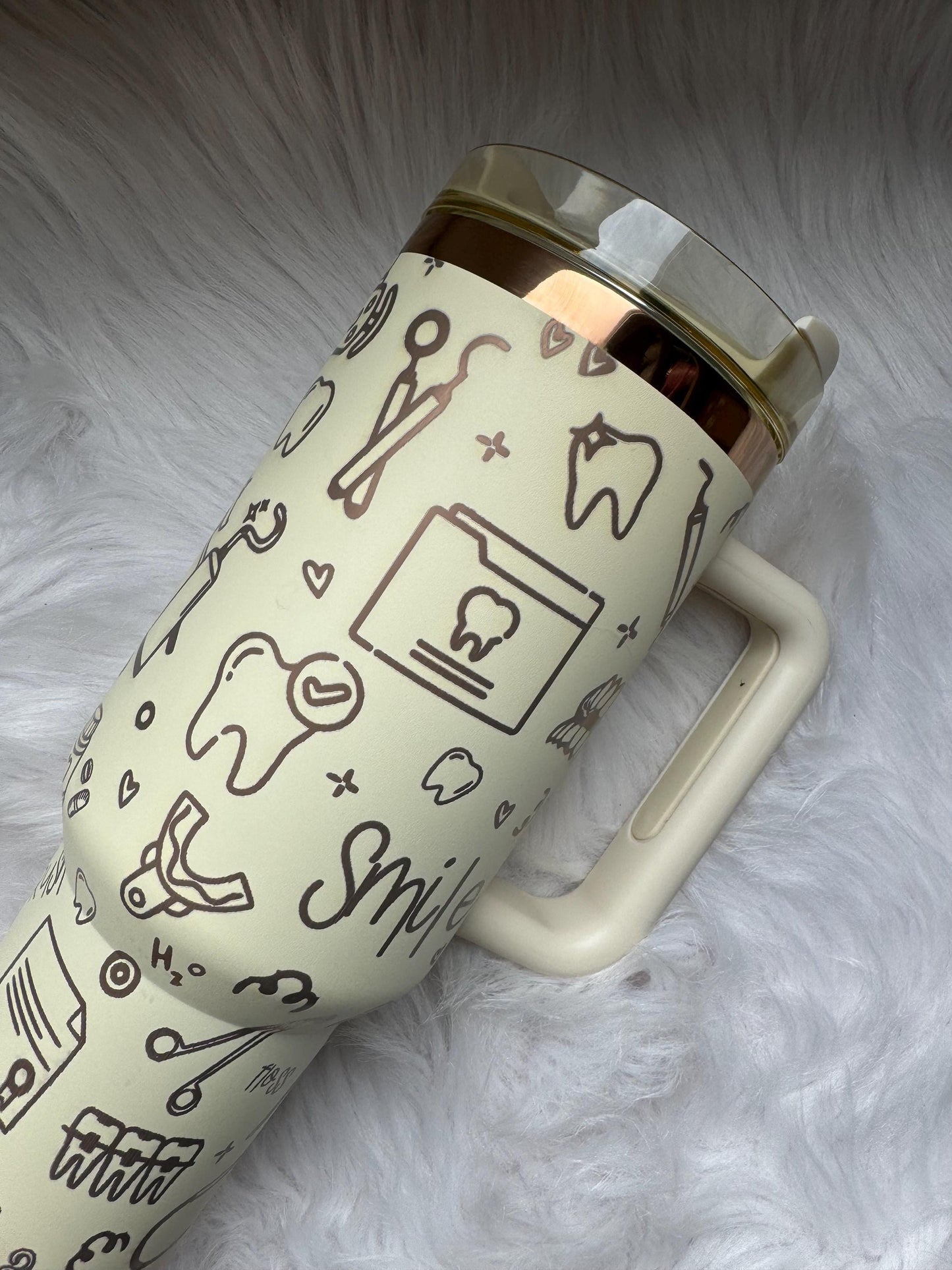 Dental engraved tumbler~ Dental Hygienist gift~ Insulated hot and cold 40 oz Tumbler ~Custom Engraved Tumbler~