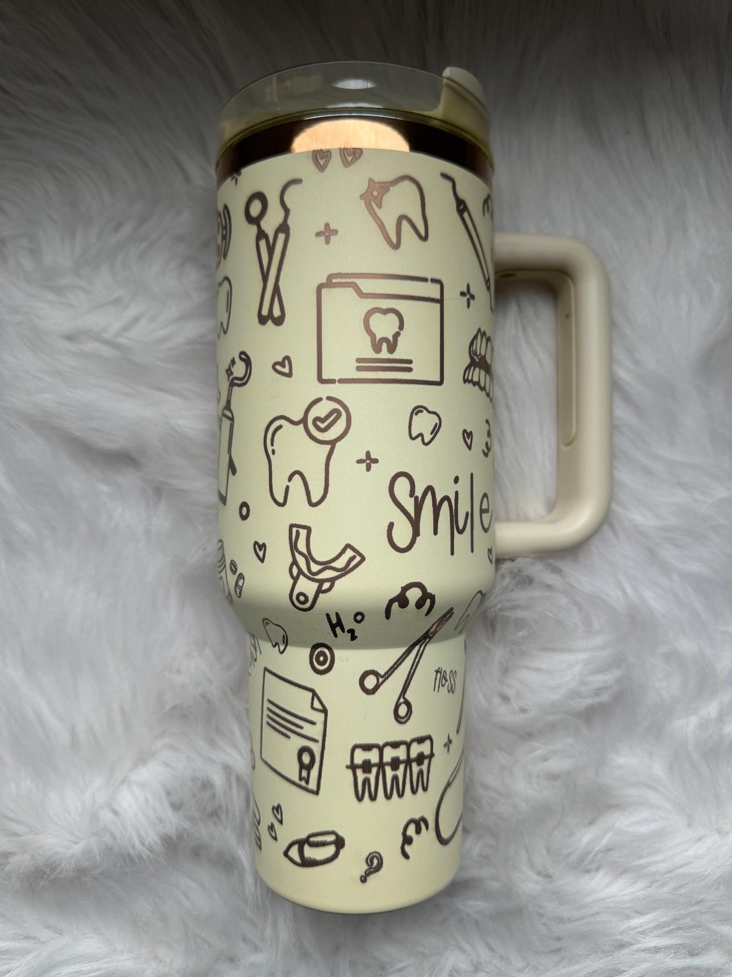Dental engraved tumbler~ Dental Hygienist gift~ Insulated hot and cold 40 oz Tumbler ~Custom Engraved Tumbler~