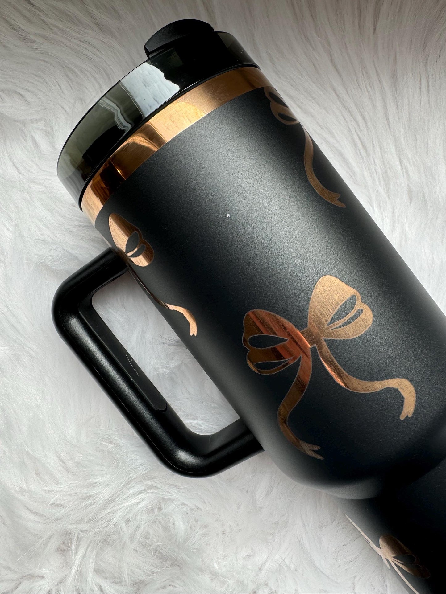 Coquette Bow engraved tumbler~ Bows tumbler gift~ Insulated hot and cold 40 oz Tumbler ~Custom Engraved Tumbler~