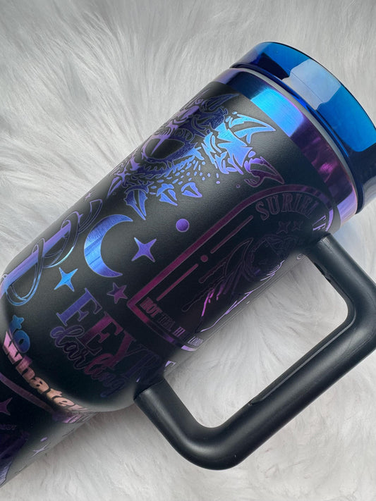 ACOTA 40 oz engraved tumbler~ Velari city of Starlight~ Insulated hot and cold 40 oz Tumbler ~Custom Engraved Tumbler~Fourth Wing