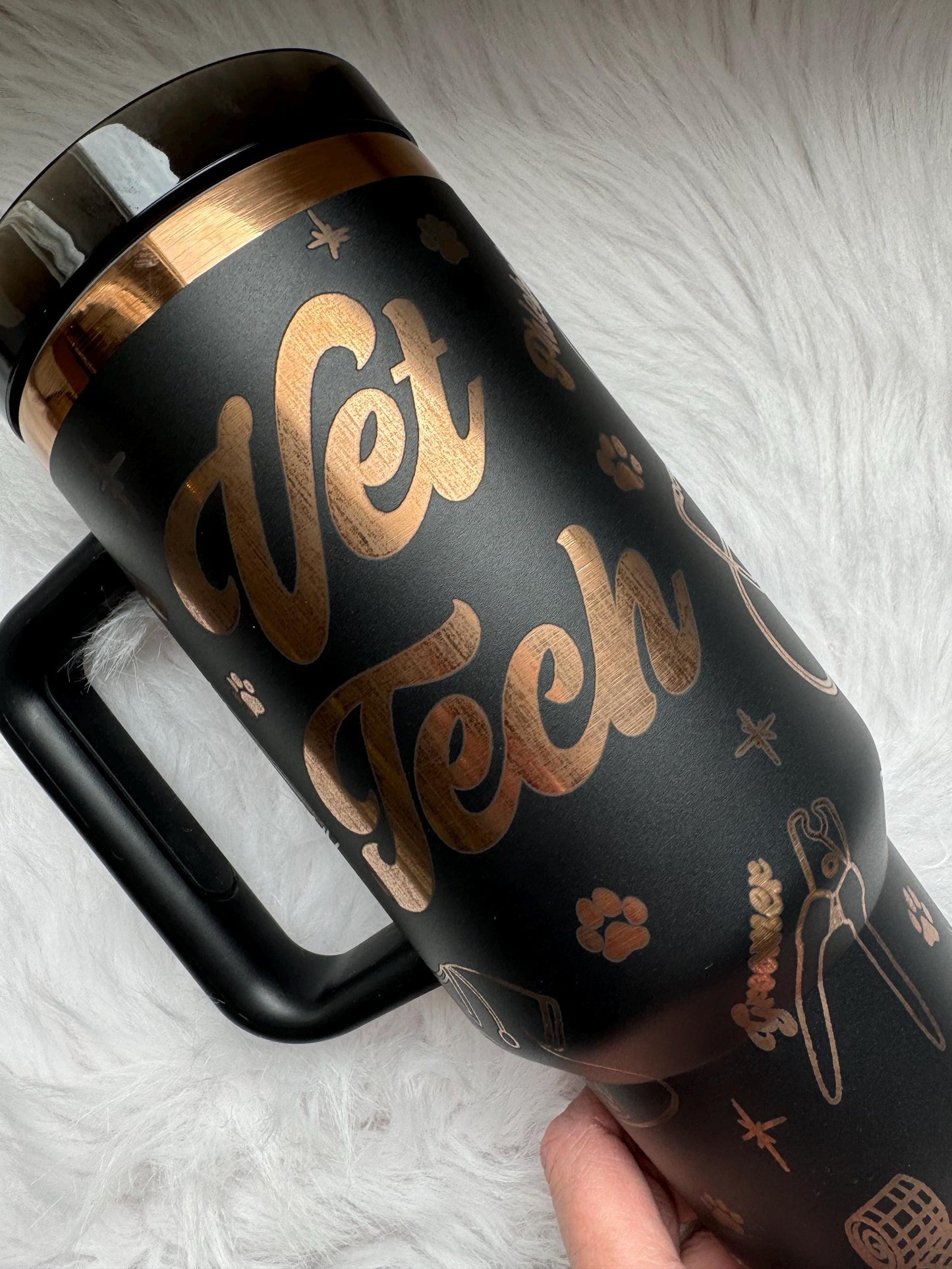Vet Tech engraved tumbler~ Vet Tech gift~ Insulated hot and cold 40 oz Tumbler ~Custom Engraved Tumbler~