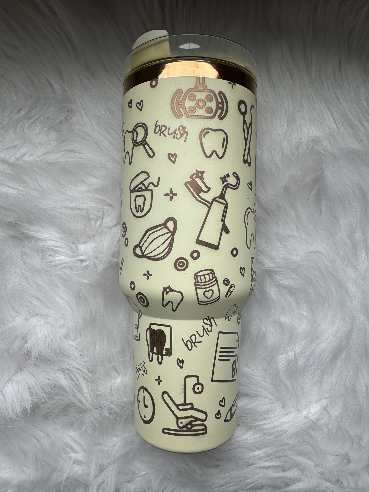 Dental engraved tumbler~ Dental Hygienist gift~ Insulated hot and cold 40 oz Tumbler ~Custom Engraved Tumbler~
