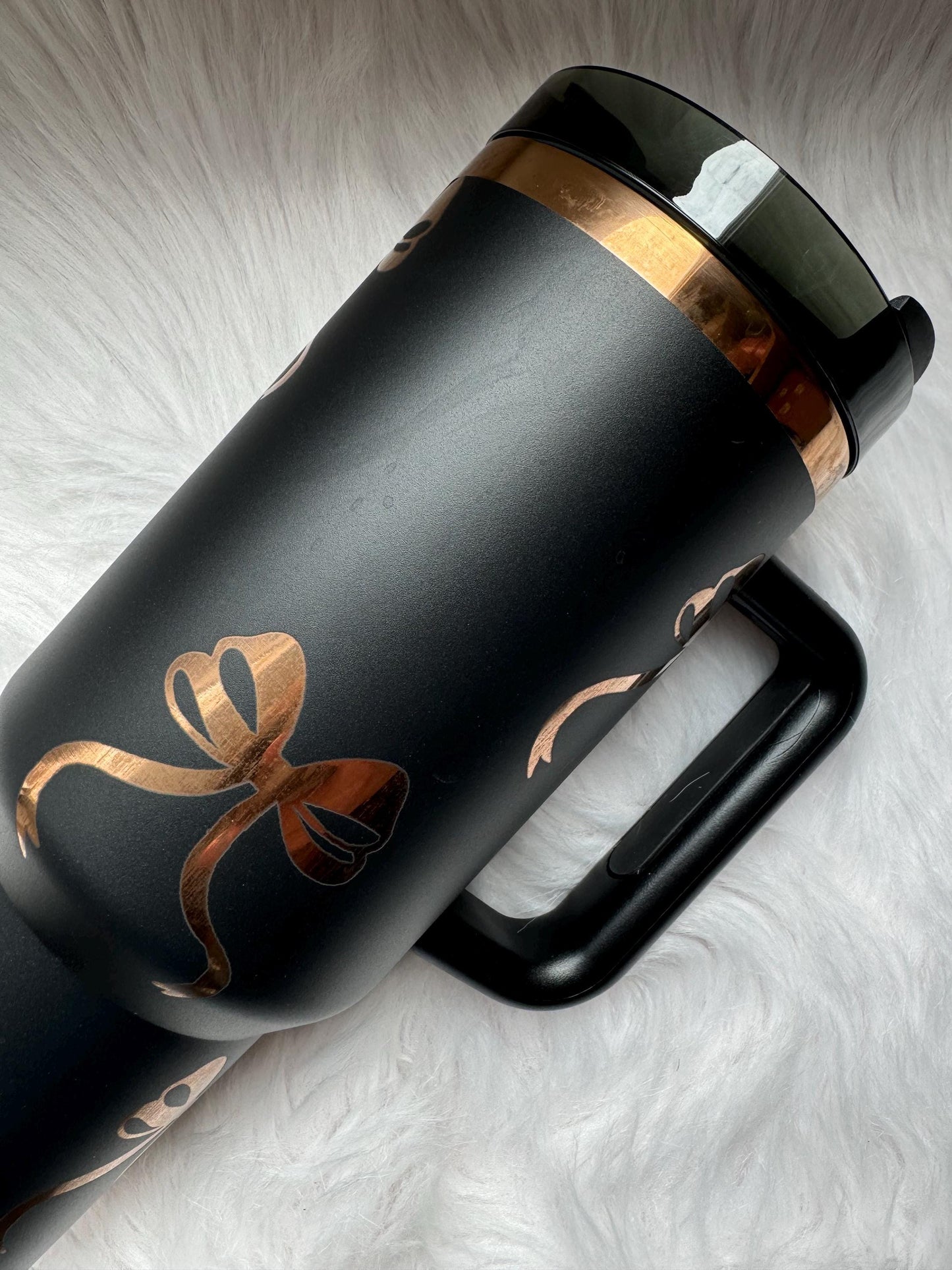 Coquette Bow engraved tumbler~ Bows tumbler gift~ Insulated hot and cold 40 oz Tumbler ~Custom Engraved Tumbler~
