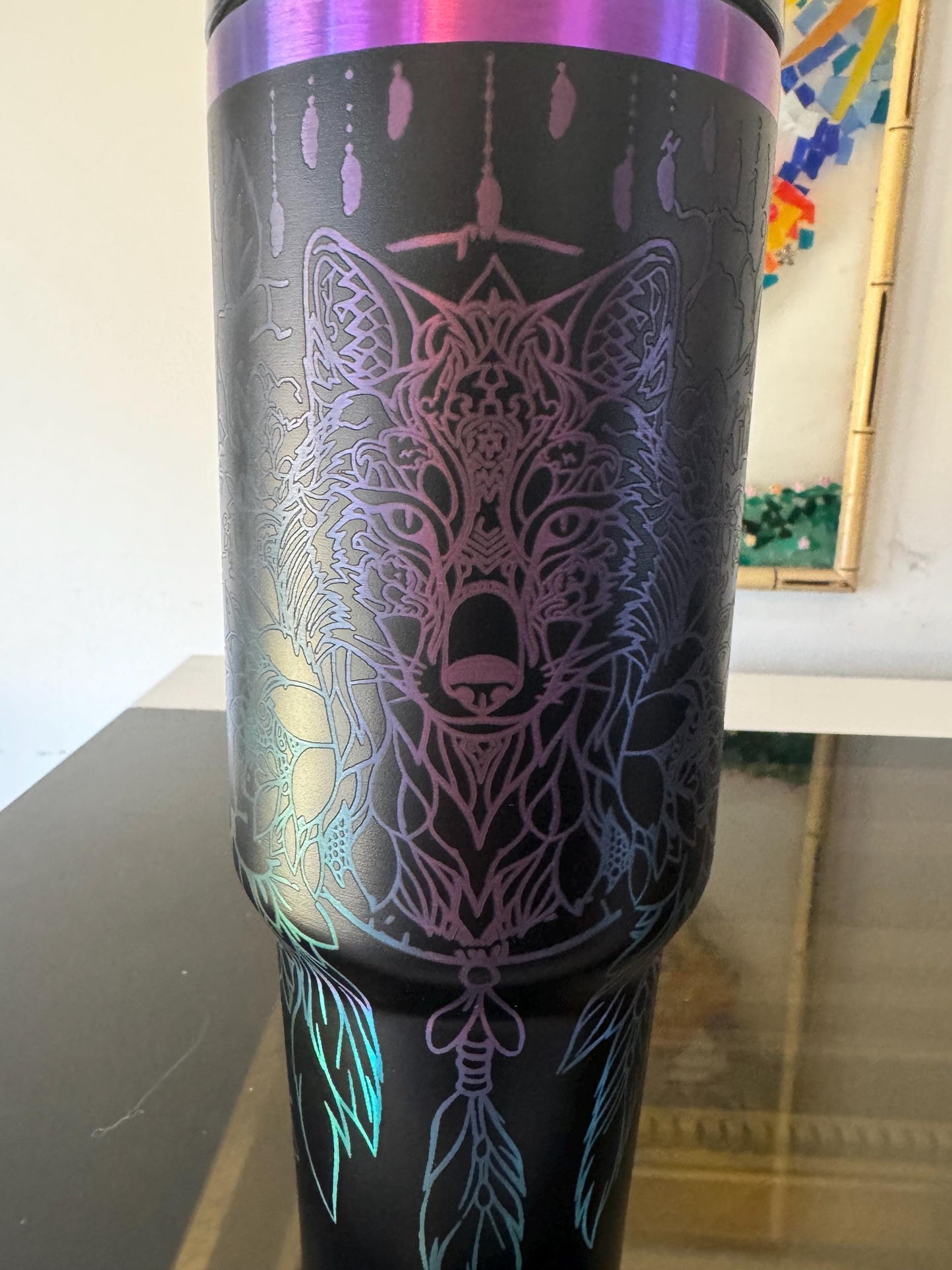 I Am The Storm 40 oz engraved tumbler~ Huntress and Healer~ Insulated hot and cold 40 oz Tumbler ~Custom Engraved Tumbler~Black Chroma