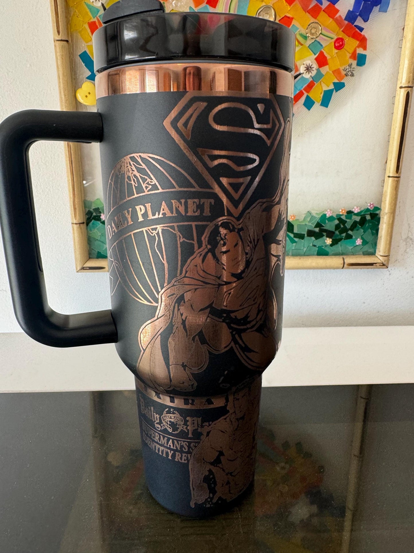 Super Hero 40 oz engraved tumbler~ Super Hero gift~ Insulated hot and cold 40 oz Tumbler ~Custom Engraved Tumbler~