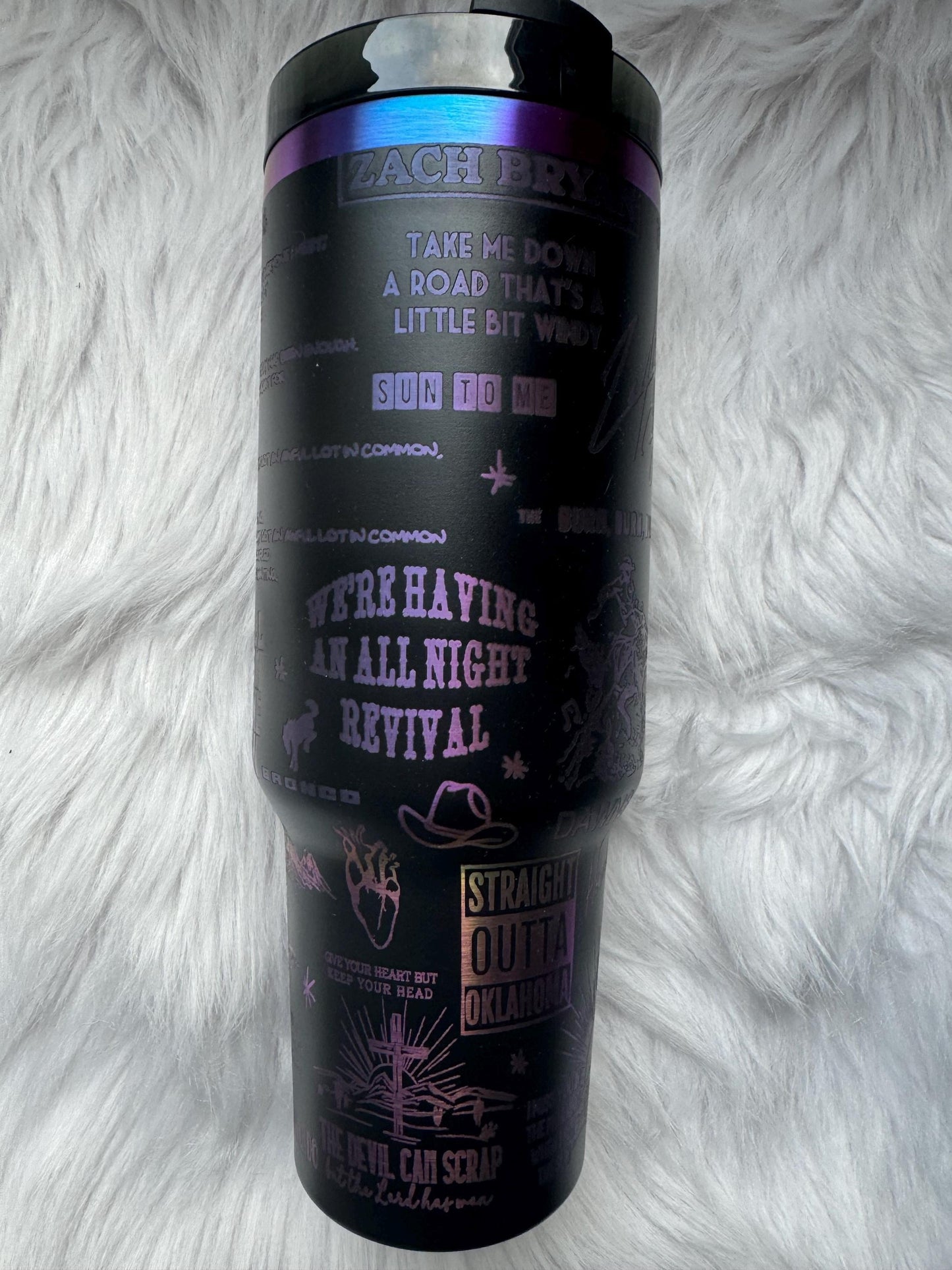 Zach B engraved tumbler~ Zach B lover gift~ Insulated hot and cold 40 oz Tumbler ~Custom Engraved Tumbler~