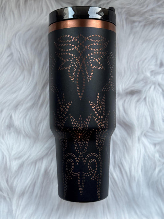 Boot Stitch 40 oz engraved tumbler~ Western lover gift~ Insulated hot and cold 40 oz Tumbler ~Custom Engraved Tumbler~