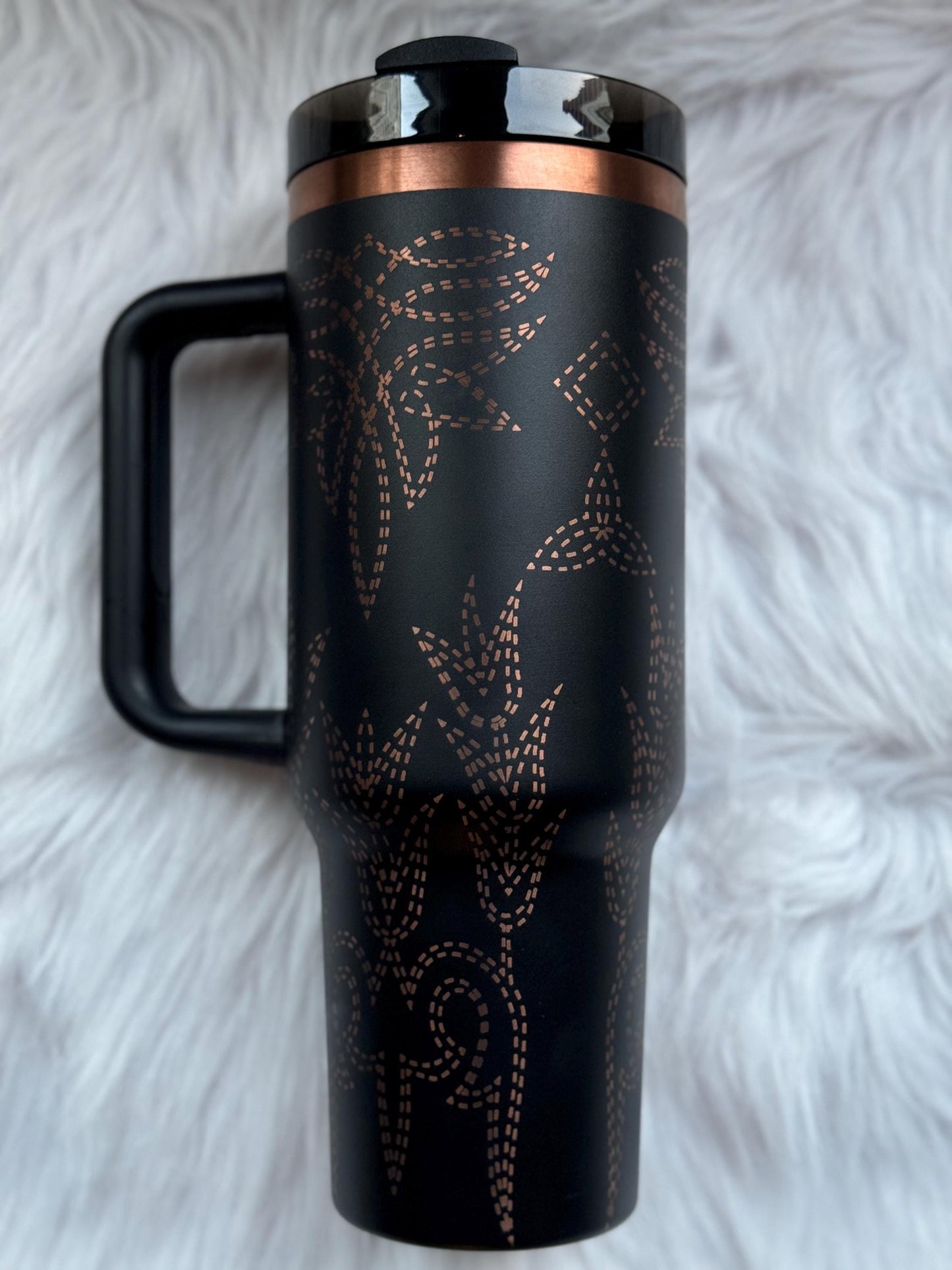 Boot Stitch 40 oz engraved tumbler~ Western lover gift~ Insulated hot and cold 40 oz Tumbler ~Custom Engraved Tumbler~