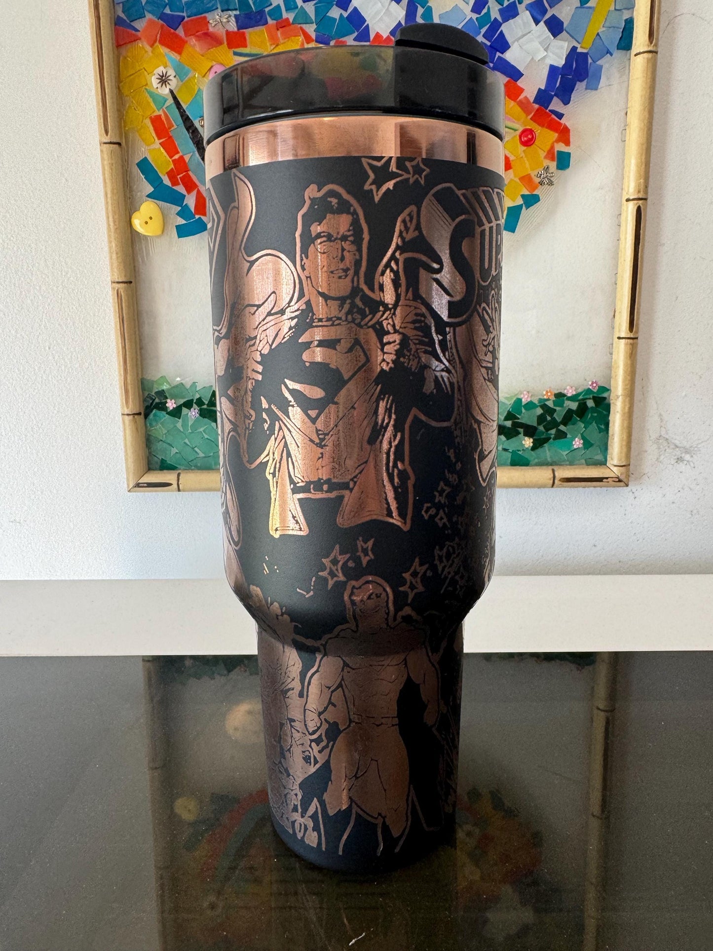 Super Hero 40 oz engraved tumbler~ Super Hero gift~ Insulated hot and cold 40 oz Tumbler ~Custom Engraved Tumbler~