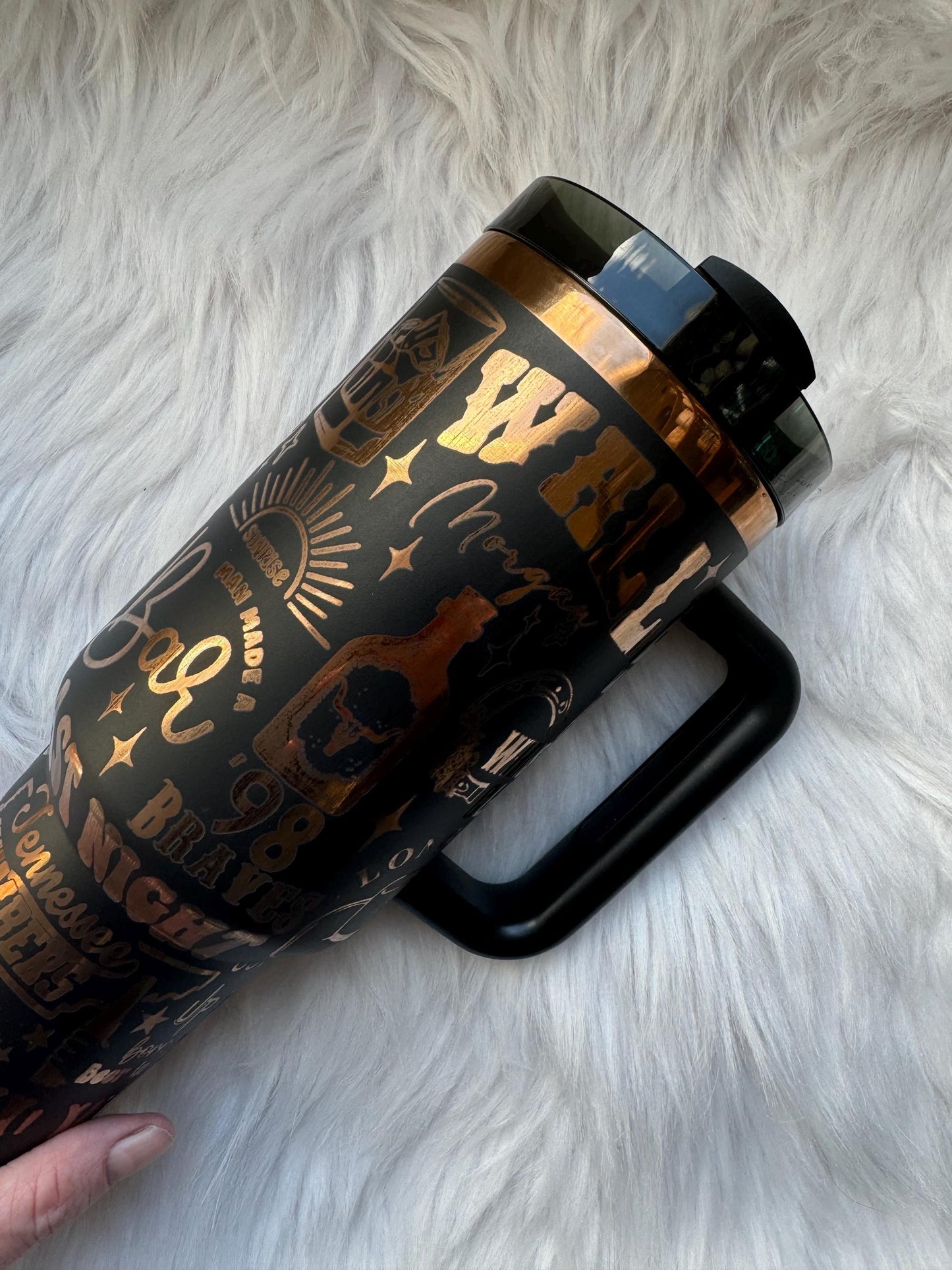 Morgan W 40 oz engraved tumbler~ Morgan W inspired Tumbler Insulated hot and cold 40 oz Tumbler ~Custom Engraved Tumbler