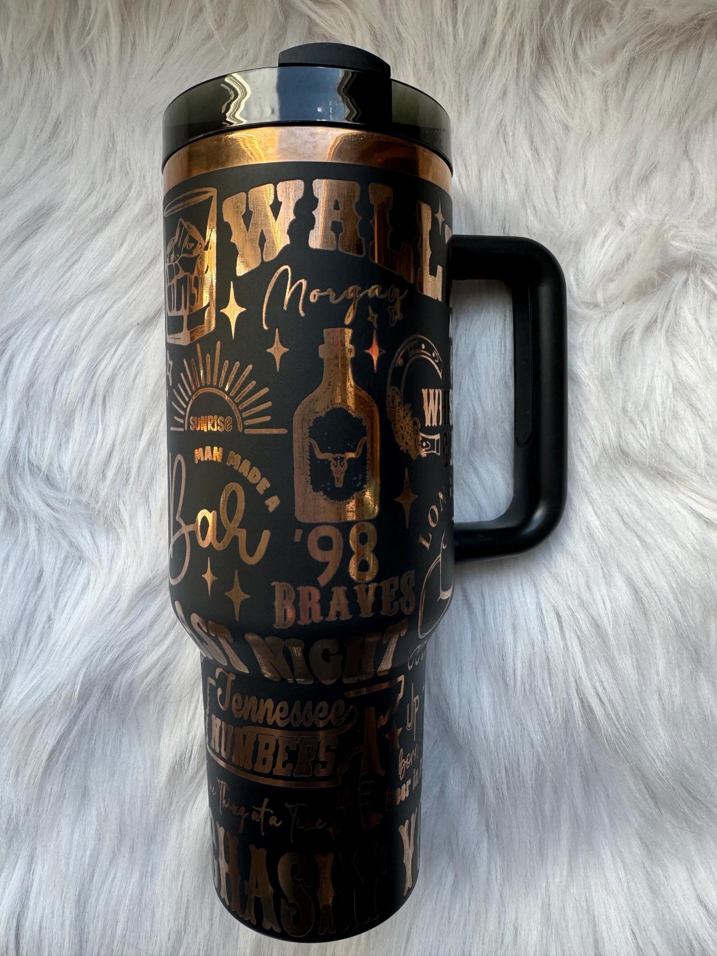 Morgan W 40 oz engraved tumbler~ Morgan W inspired Tumbler Insulated hot and cold 40 oz Tumbler ~Custom Engraved Tumbler