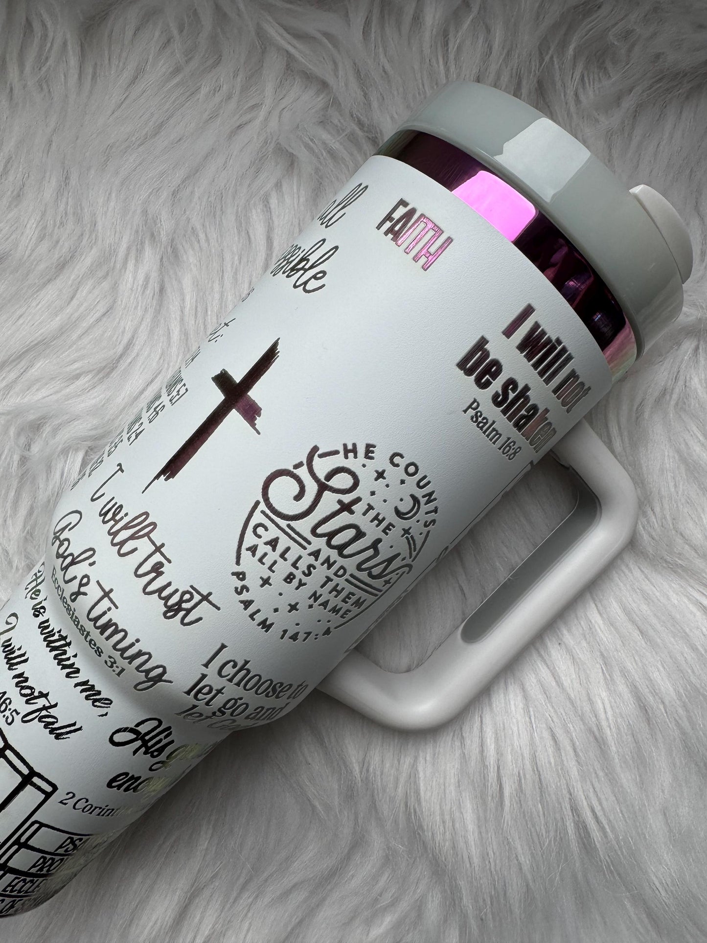 Faith 40 oz engraved tumbler~ Faith Tumbler gift~ Insulated hot and cold 40 oz Tumbler ~Custom Engraved Tumbler~