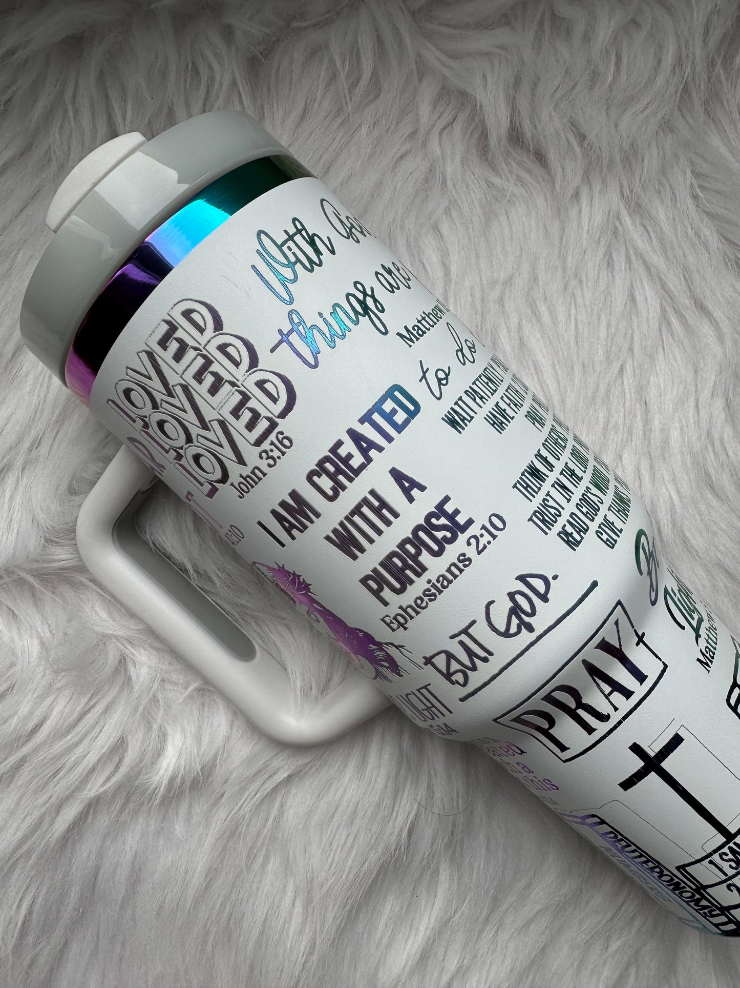 Faith 40 oz engraved tumbler~ Faith Tumbler gift~ Insulated hot and cold 40 oz Tumbler ~Custom Engraved Tumbler~