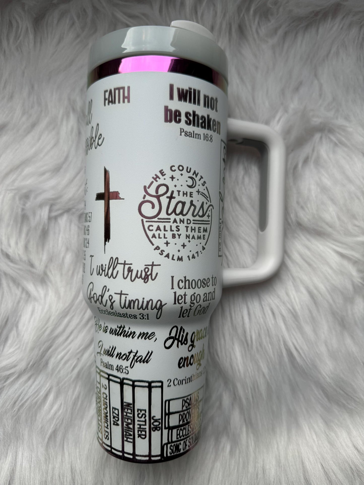 Faith 40 oz engraved tumbler~ Faith Tumbler gift~ Insulated hot and cold 40 oz Tumbler ~Custom Engraved Tumbler~