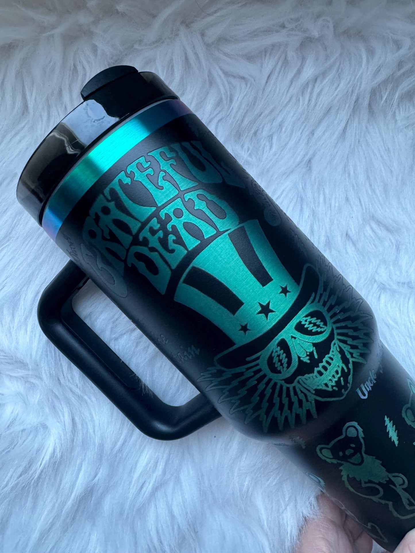 Greatful D engraved tumbler~ Greatful D lover gift~ Insulated hot and cold 40 oz Tumbler ~Custom Engraved Tumbler~