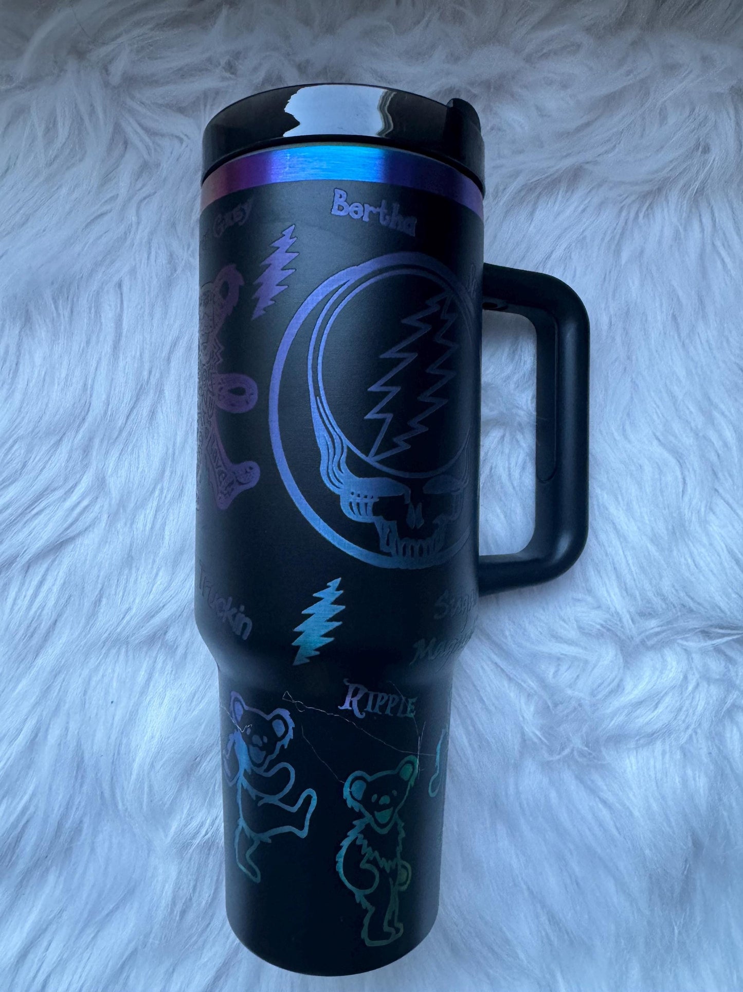 Greatful D engraved tumbler~ Greatful D lover gift~ Insulated hot and cold 40 oz Tumbler ~Custom Engraved Tumbler~