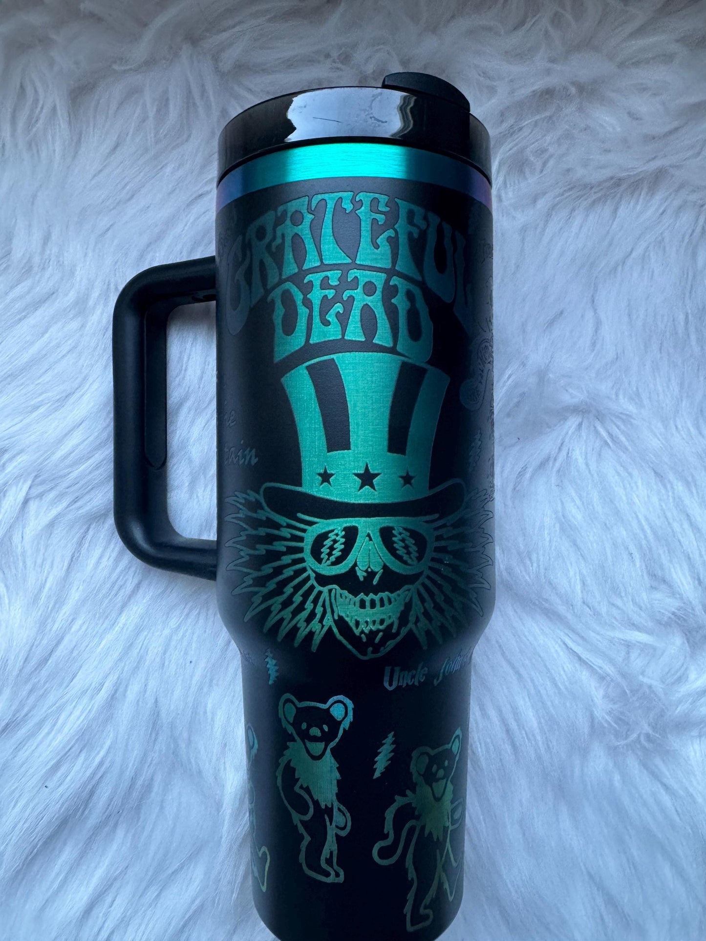 Greatful D engraved tumbler~ Greatful D lover gift~ Insulated hot and cold 40 oz Tumbler ~Custom Engraved Tumbler~