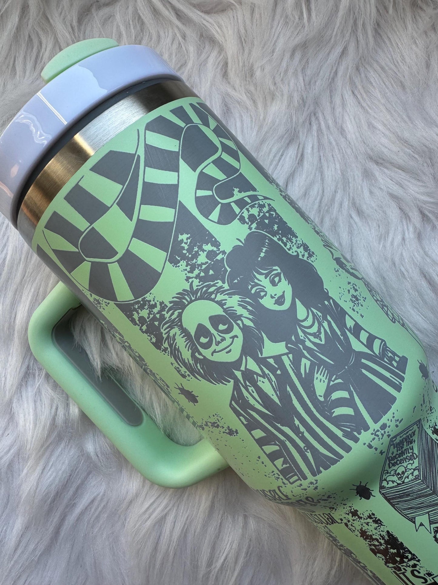 Beetle J 40 oz engraved tumbler~ Beetle J lover gift~ Insulated hot and cold 40 oz Tumbler ~Custom Engraved Tumbler~Cat mom gift