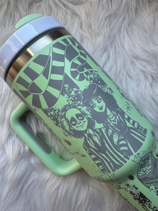 Beetle J 40 oz engraved tumbler~ Beetle J lover gift~ Insulated hot and cold 40 oz Tumbler ~Custom Engraved Tumbler~Cat mom gift