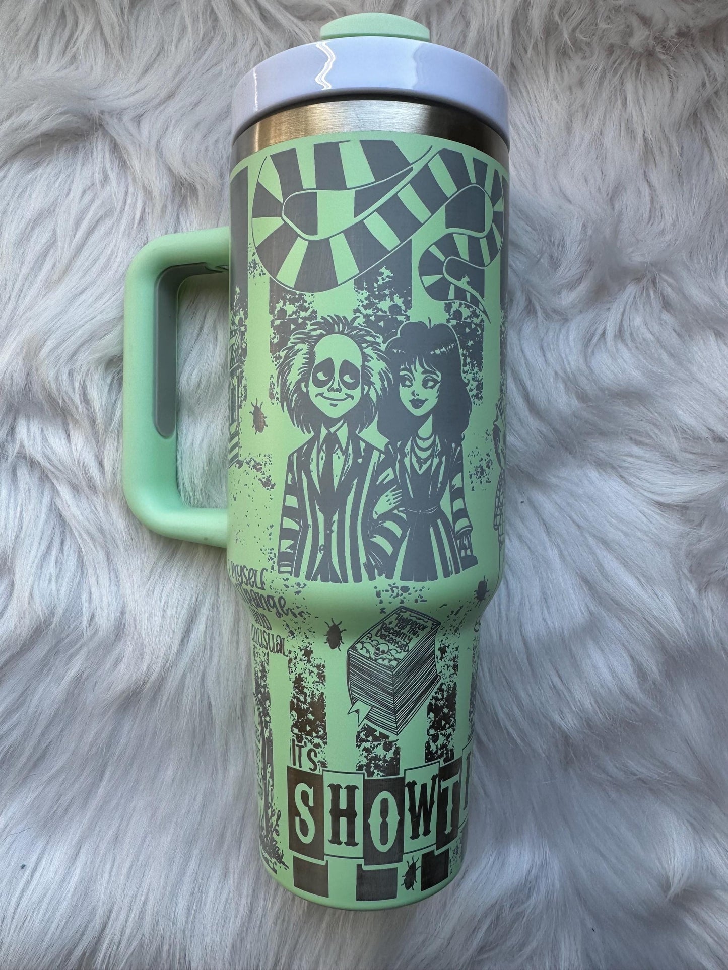 Beetle J 40 oz engraved tumbler~ Beetle J lover gift~ Insulated hot and cold 40 oz Tumbler ~Custom Engraved Tumbler~Cat mom gift