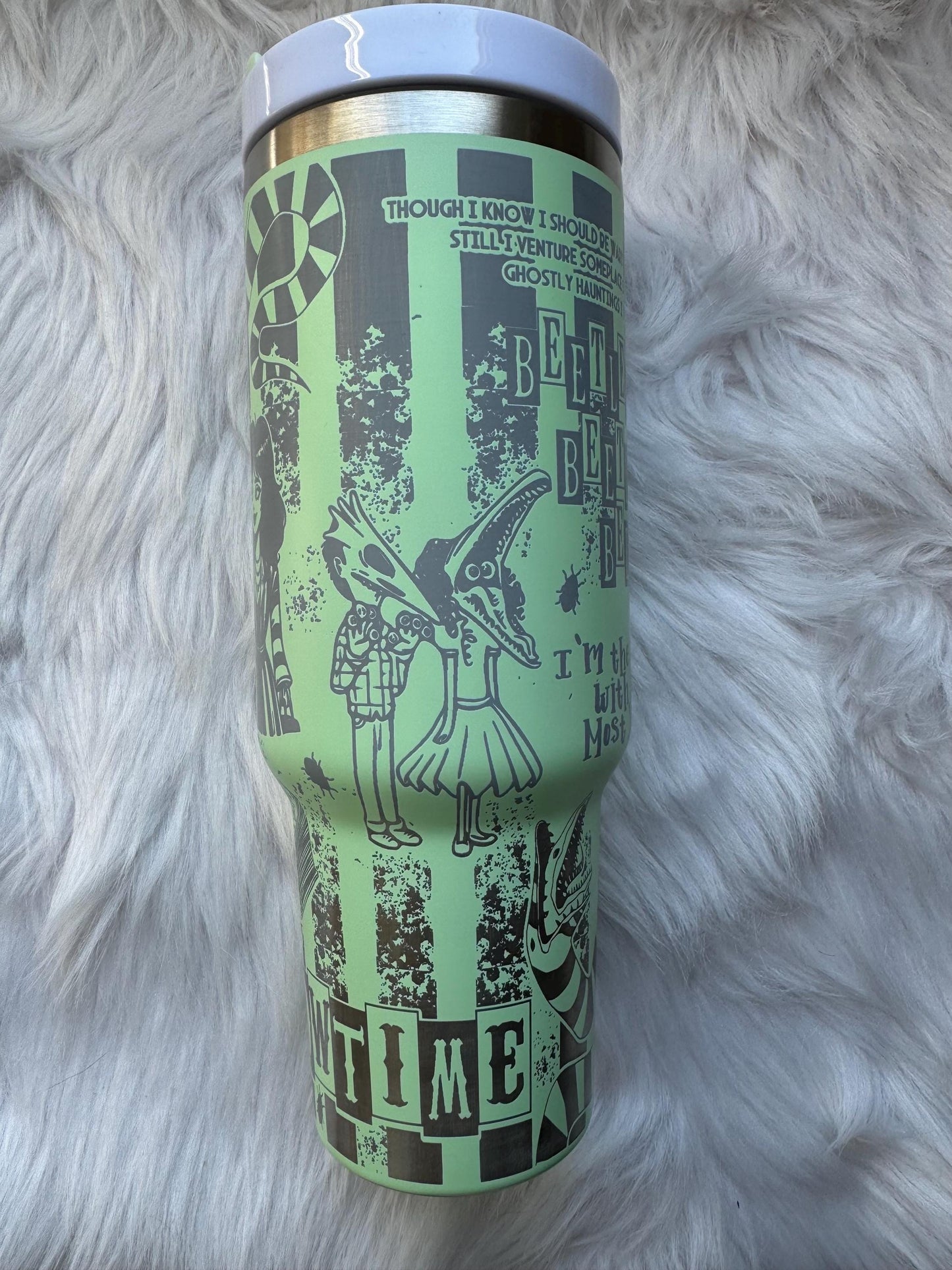 Beetle J 40 oz engraved tumbler~ Beetle J lover gift~ Insulated hot and cold 40 oz Tumbler ~Custom Engraved Tumbler~Cat mom gift