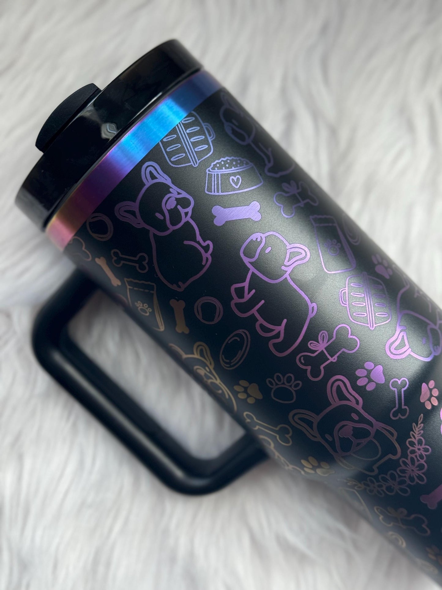 Frenchie Dog Doodles 40 oz engraved tumbler~ Frenchie lover gift~ Insulated hot and cold 40 oz Tumbler ~Custom Engraved Tumbler~