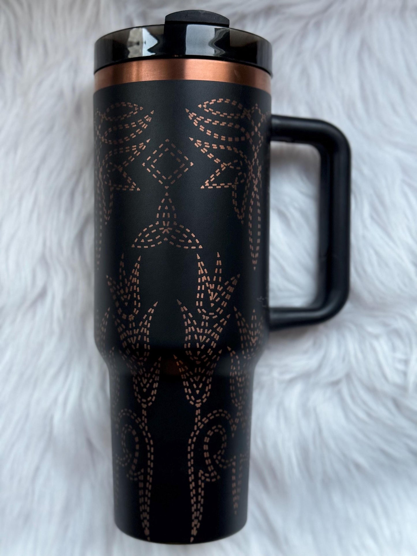 Boot Stitch 40 oz engraved tumbler~ Western lover gift~ Insulated hot and cold 40 oz Tumbler ~Custom Engraved Tumbler~