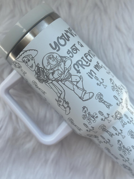 Friend 40 oz engraved tumbler~   Insulated hot and cold 40 oz Tumbler ~Custom Engraved Tumbler~ Luxury wrap