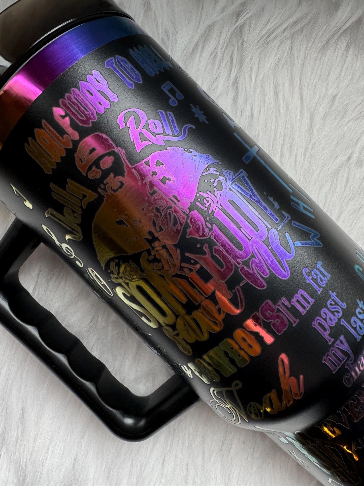 Jelly R 40 oz engraved tumbler~ Music lover gift~ Chroma tumbler dupe