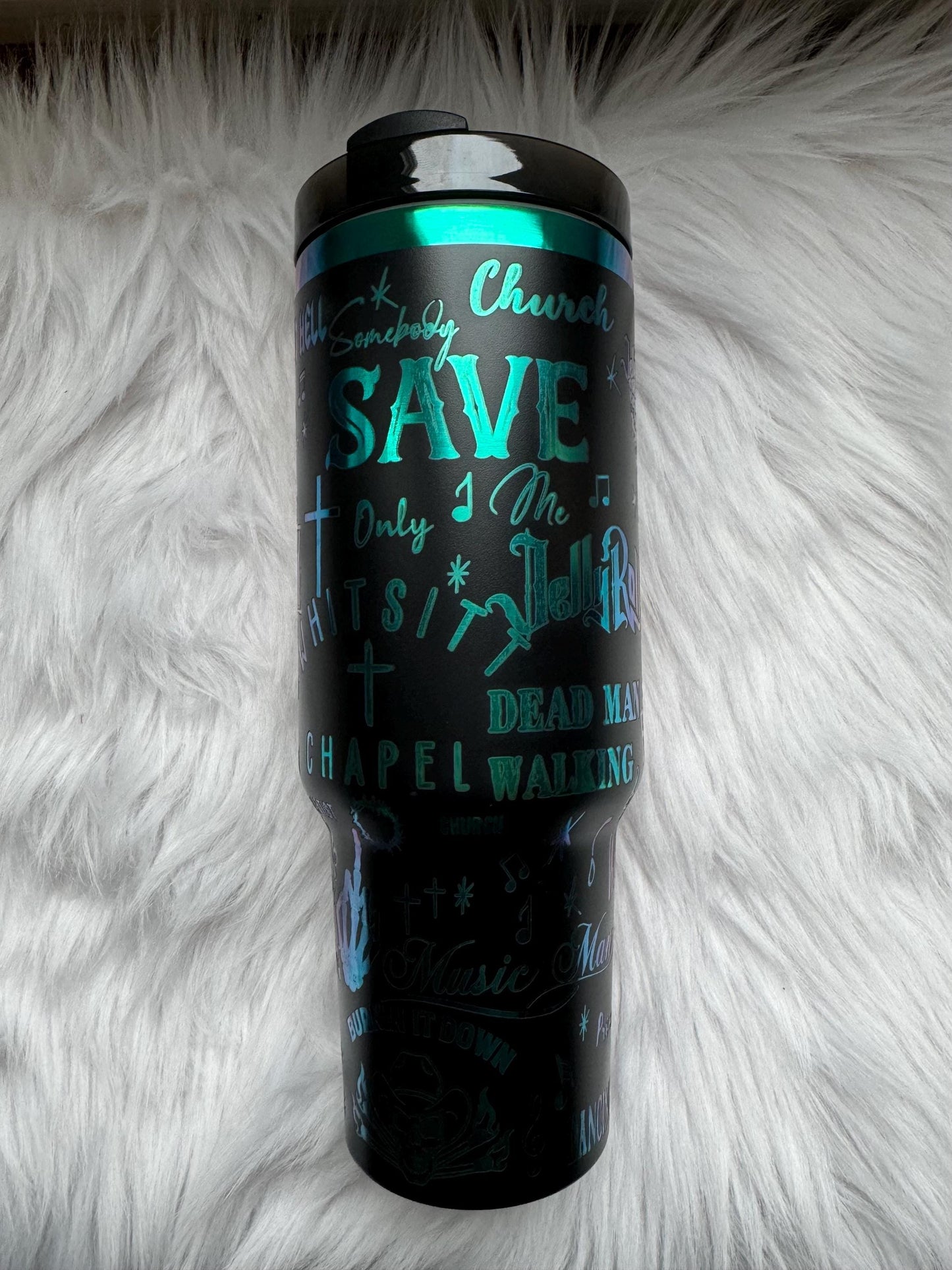 Jelly R 40 oz engraved tumbler~ Music lover gift~ Chroma dupe