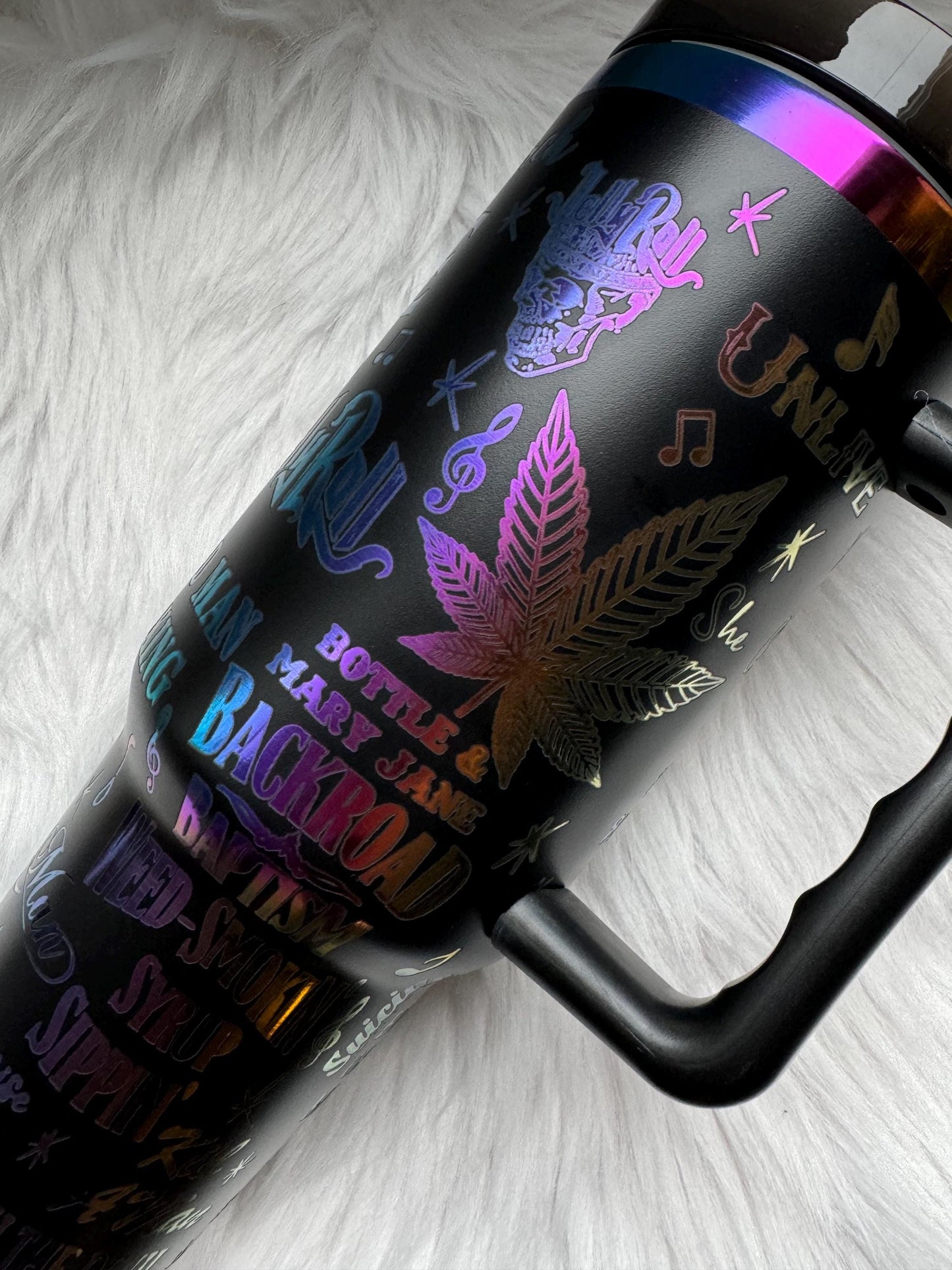 Jelly R 40 oz engraved tumbler~ Music lover gift~ Chroma dupe