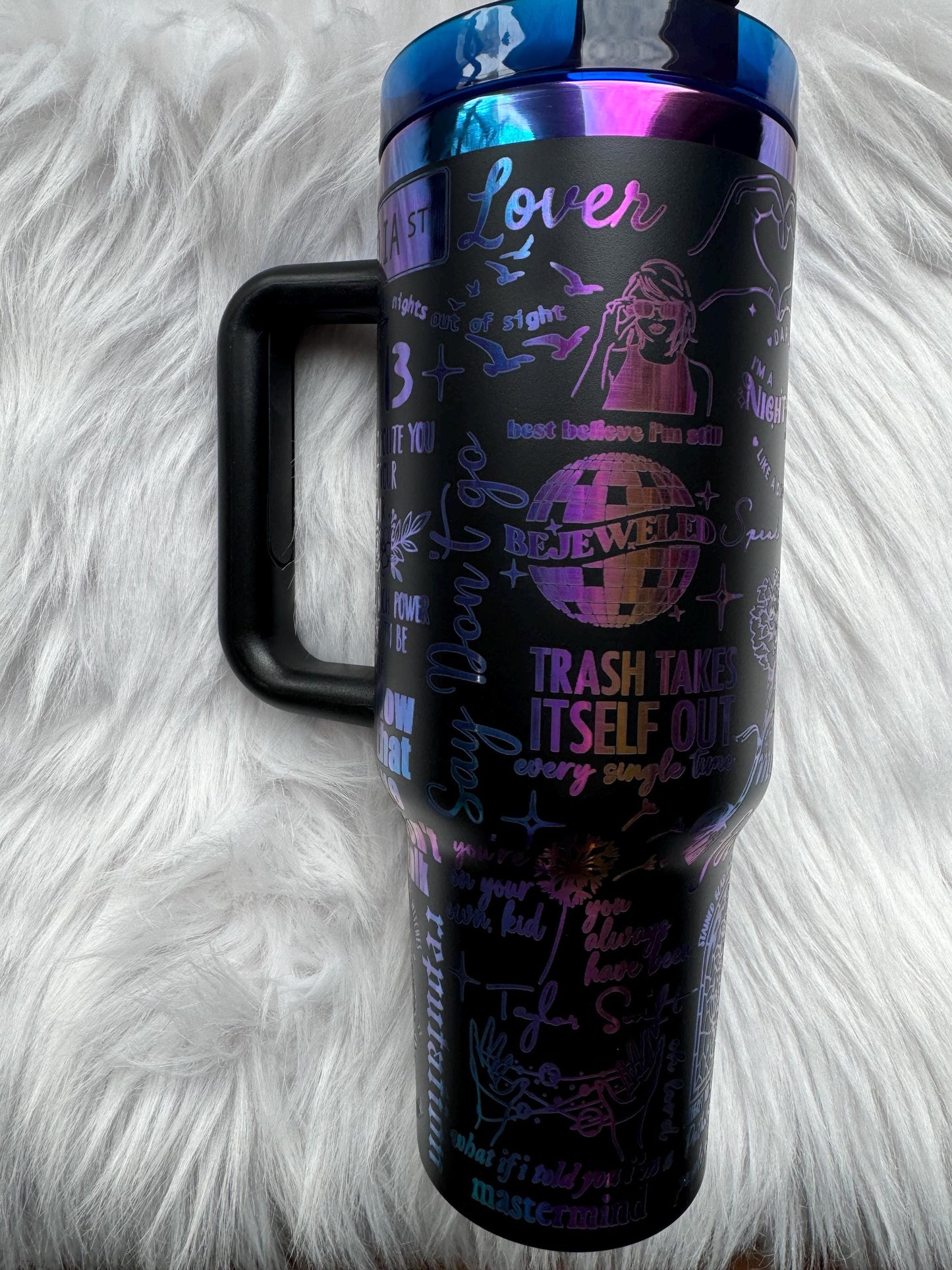 T Swift inspired 40 oz engraved tumbler~ Music lover gift~ Chroma tumbler dupe~ TS Tumbler