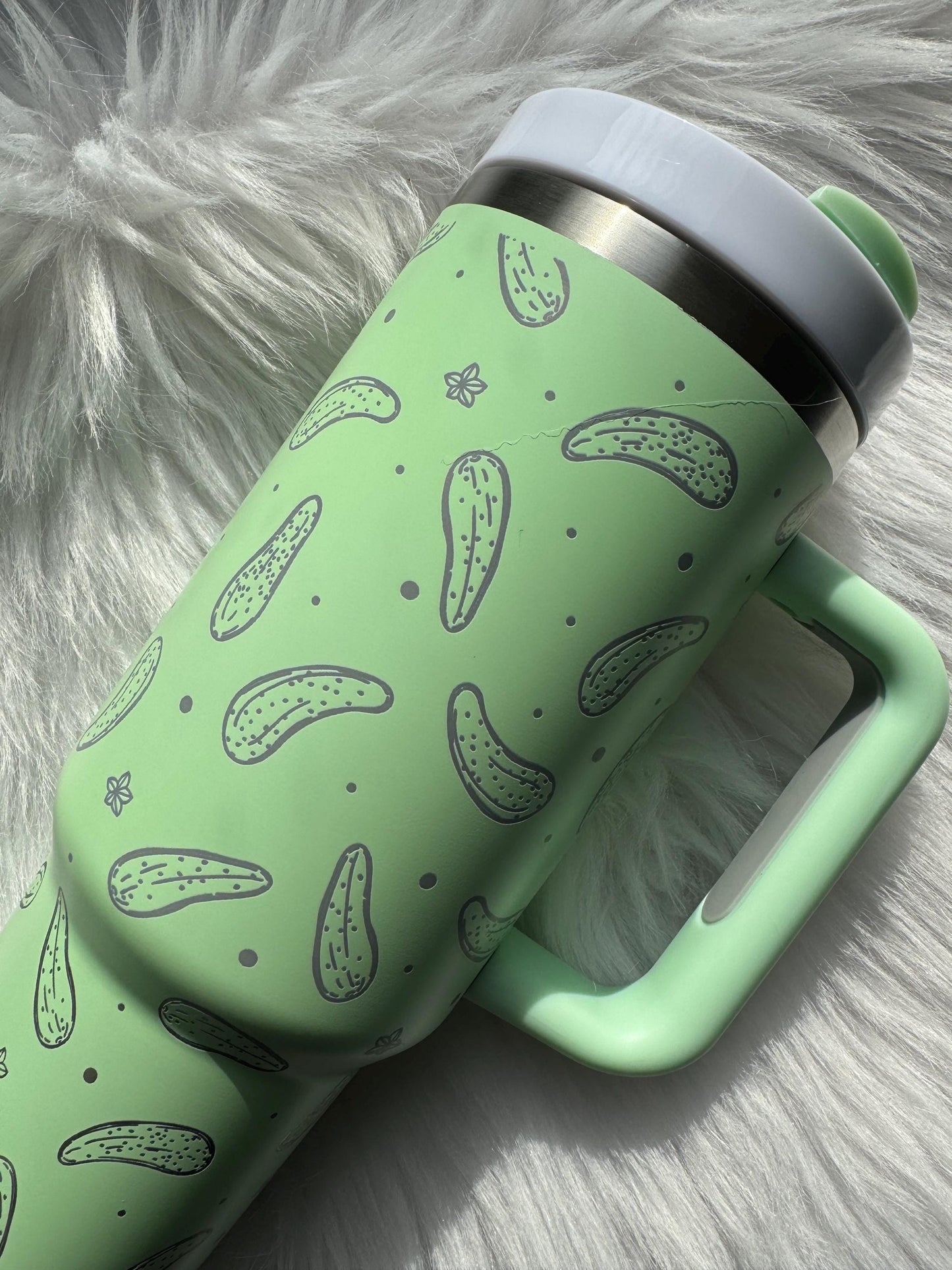 Pickle 40  oz engraved tumbler~ Pickle lover gift~ Chroma tumbler dupe~ Pickle Tumbler