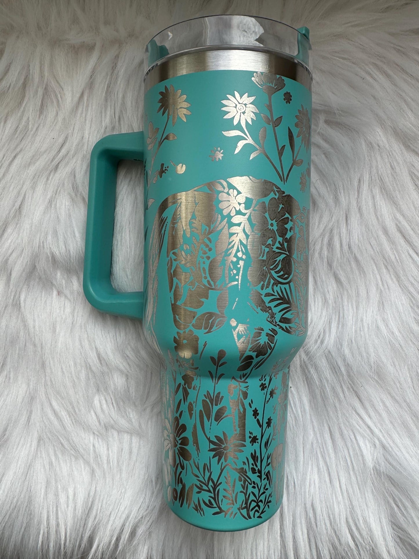 Horse 40 oz engraved tumbler~  Insulated hot and cold 40 oz Tumbler ~Custom Engraved Tumbler~Black Chroma~ Horse lover gift