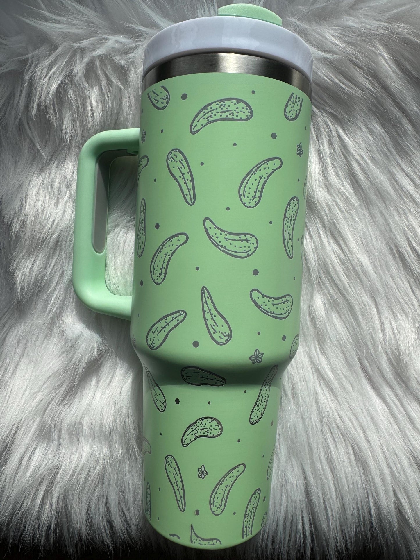 Pickle 40  oz engraved tumbler~ Pickle lover gift~ Chroma tumbler dupe~ Pickle Tumbler