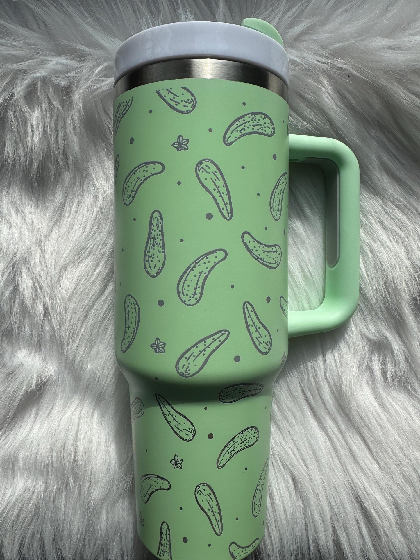 Pickle 40  oz engraved tumbler~ Pickle lover gift~ Chroma tumbler dupe~ Pickle Tumbler