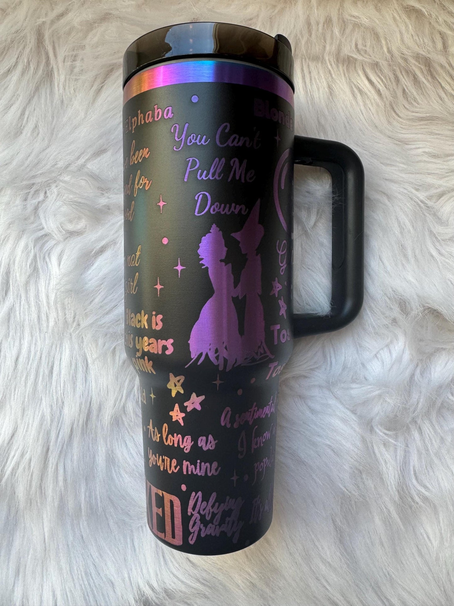 Wicked oz engraved tumbler~ Wicked gift~ Changed for good~ Insulated hot and cold 40 oz Tumbler ~Custom Engraved Tumbler~ Black Chroma