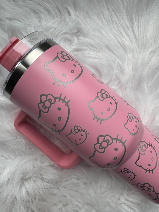 Hello Kitty 40 oz engraved tumbler~ Hello Kitty lover gift~ Chroma tumbler dupe~ Hello Kitty Tumbler