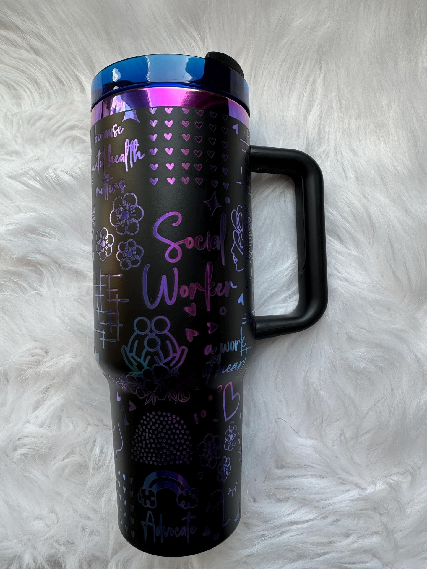 Social Worker 40 oz engraved tumbler~ Insulated hot and cold 40 oz Tumbler ~Custom Engraved Tumbler~ Therapist gift~ Social Worker gift~
