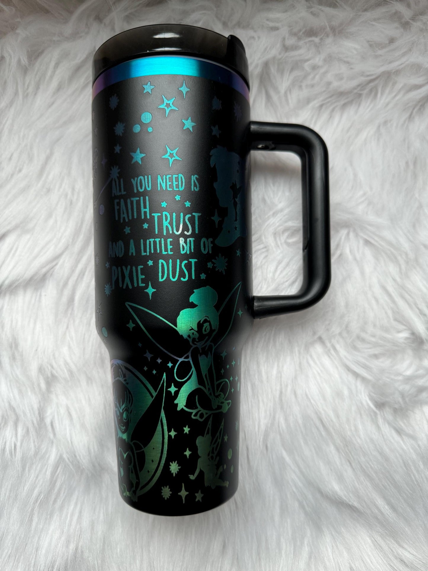 Tinkerbell tumbler~ Tinkerbell lover gift~ Insulated hot and cold 40 oz Tumbler ~Custom Engraved Tumbler~