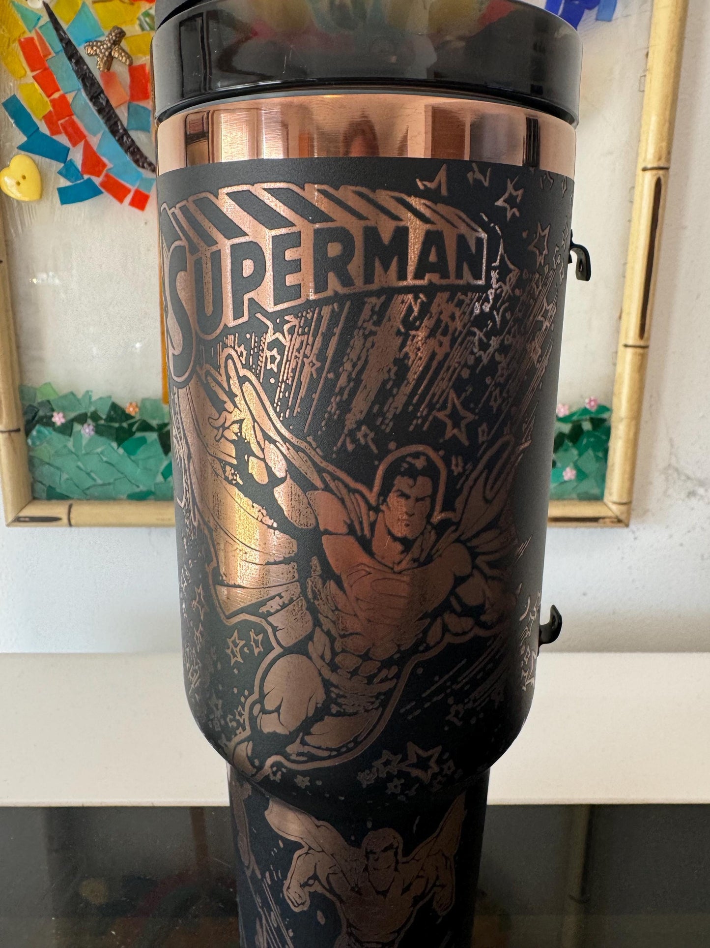 Super Hero 40 oz engraved tumbler~ Super Hero gift~ Insulated hot and cold 40 oz Tumbler ~Custom Engraved Tumbler~